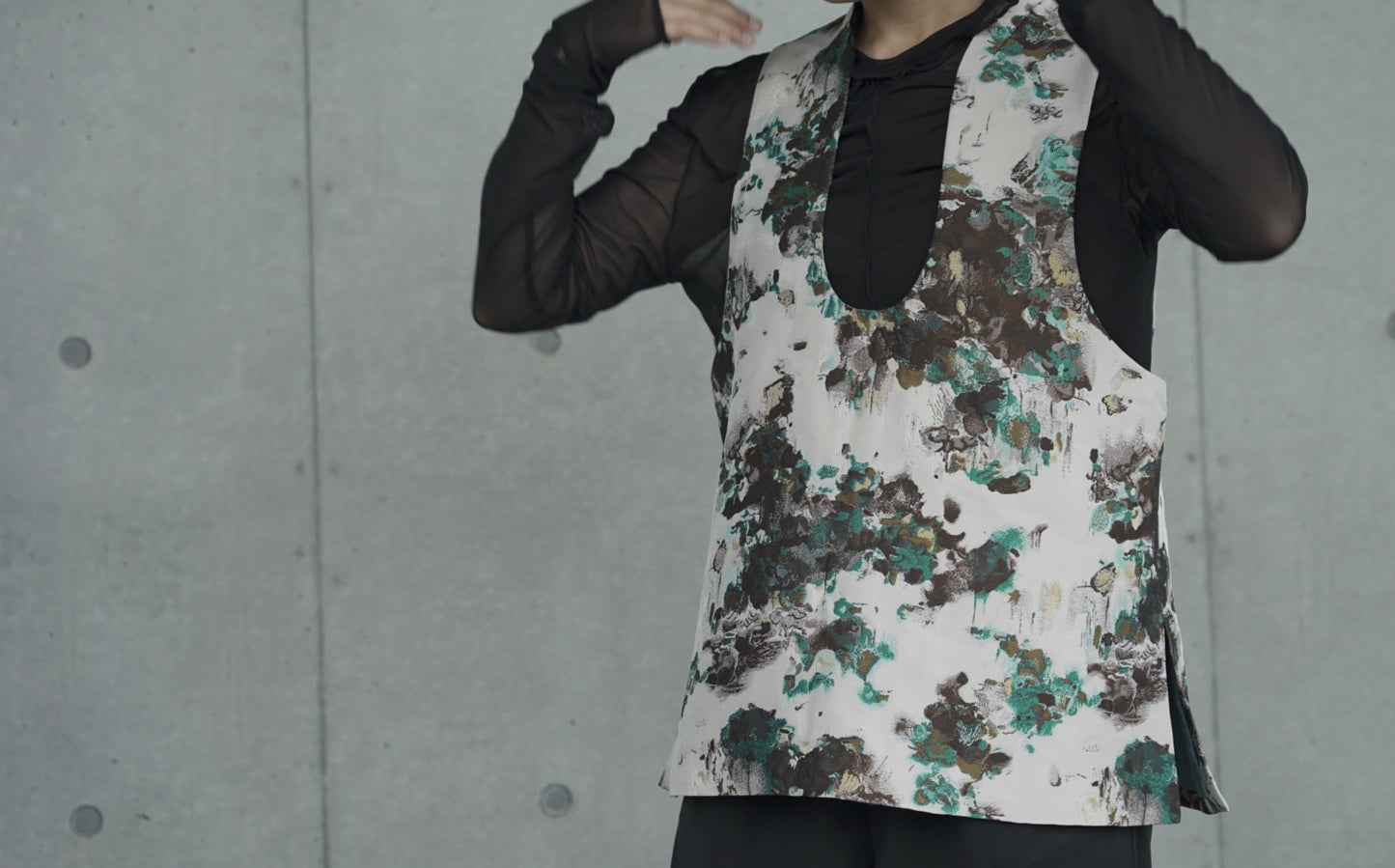 Pullover vest01 ー Miyako green