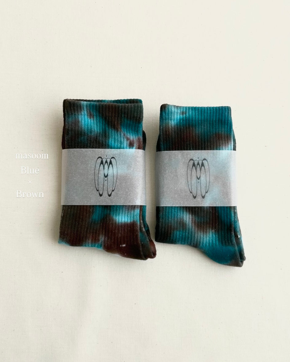 歩みの装いSocks - blue × brown