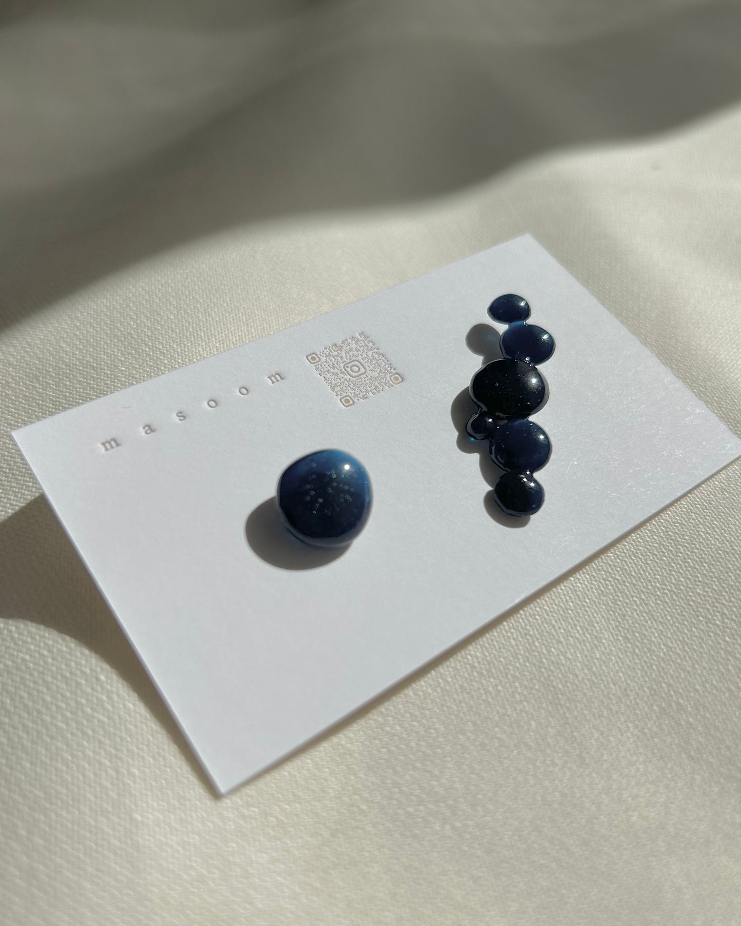 雫ピアス ー navy