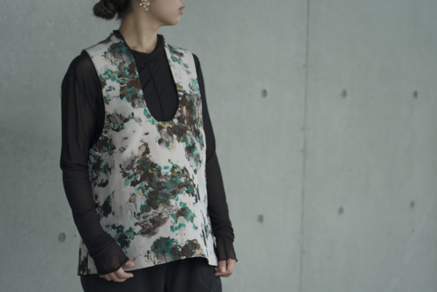 Pullover vest01 - Miyako green